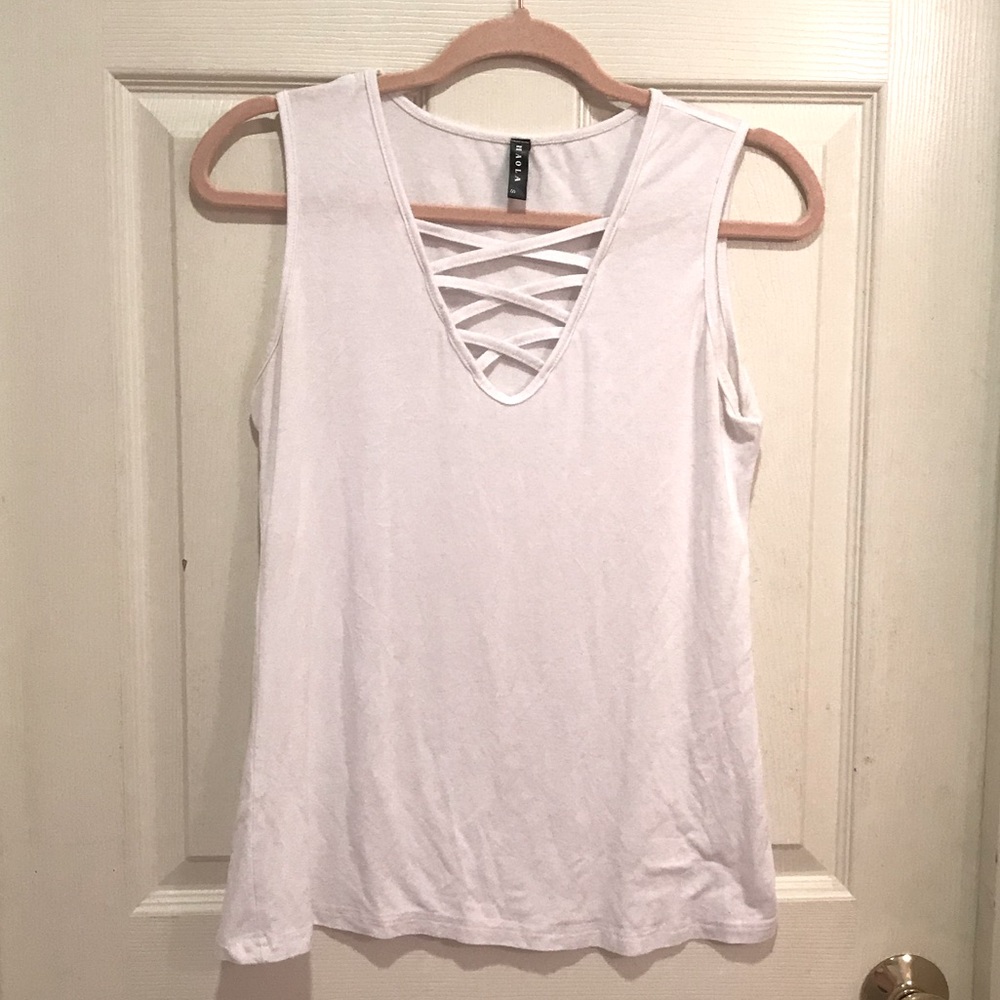 💐 Sleeveless Cross Front V-Neck Top